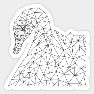 Geometric Black Swan Outline Sticker